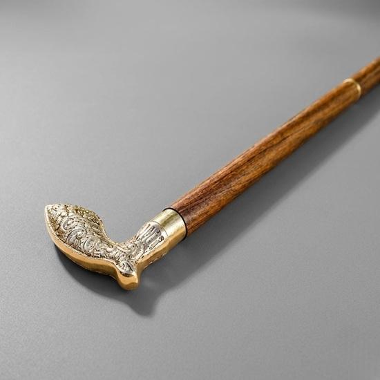 Handcrafted Brass Fish Head Walking Cane, Wooden Detachable Travel Stick