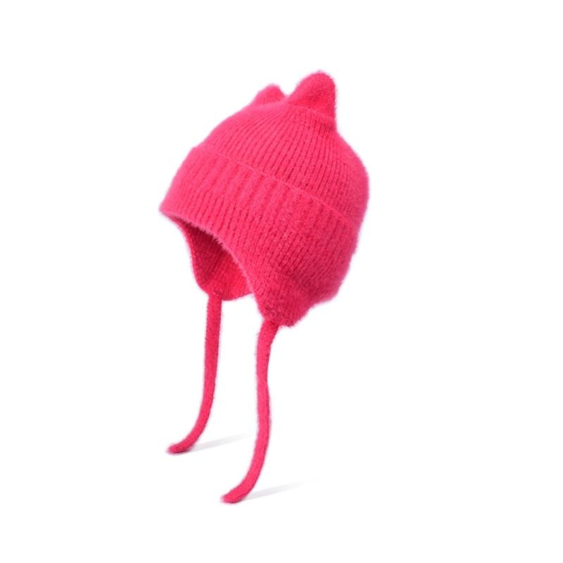 Thickened Knitted Cap Winter Hat For Kids With Thermal Ear Protection Cold Weather Windproof Design Polyester