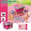 Picnic Playset Toy Pretend Play Food Set for Toddlers Kitchen Dentist Dessert Makeup Cooking Outdoor Play Toys for Kids Gift