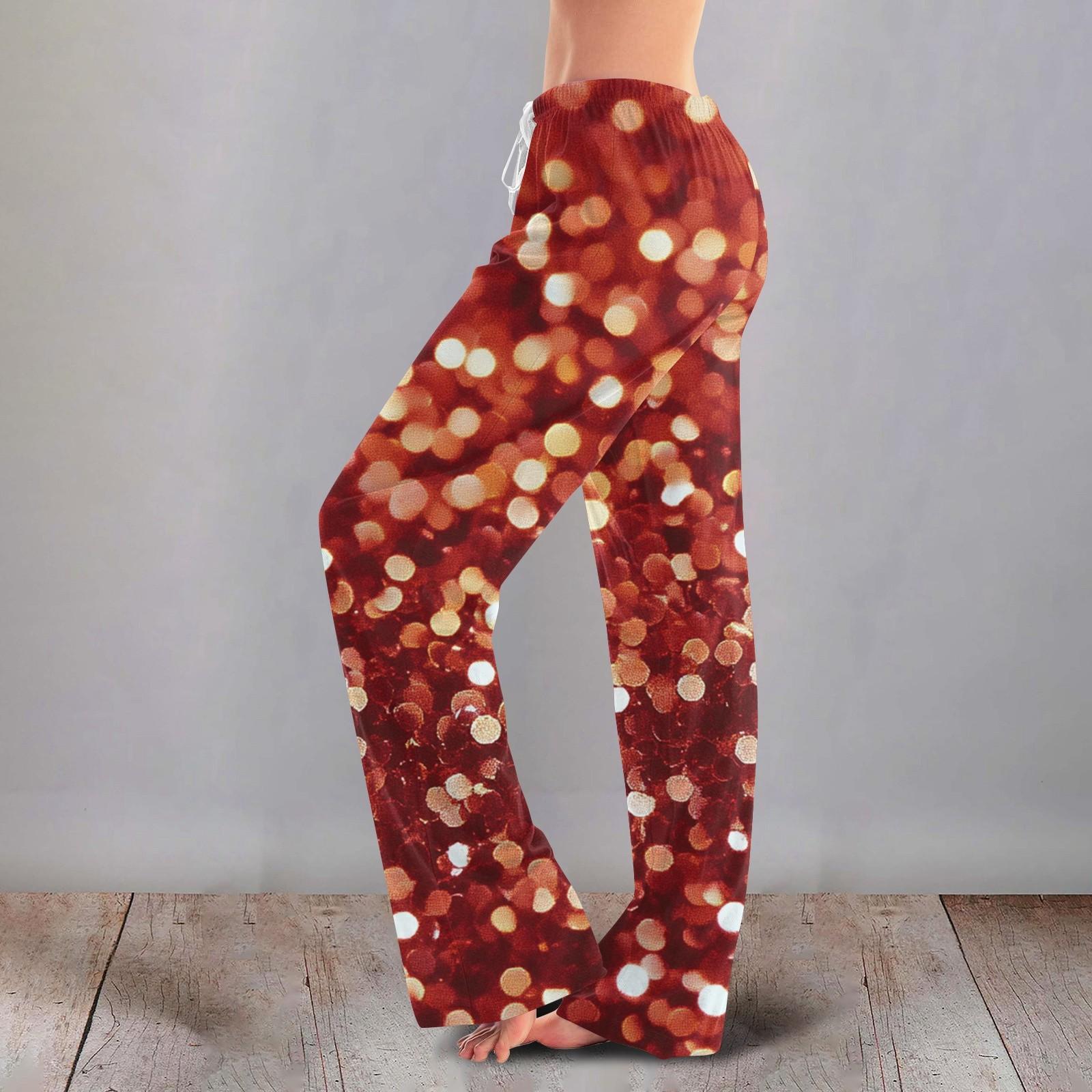 

Женские милые брюки с цветочным принтом на завязках, повседневные пижамные брюки XL красный