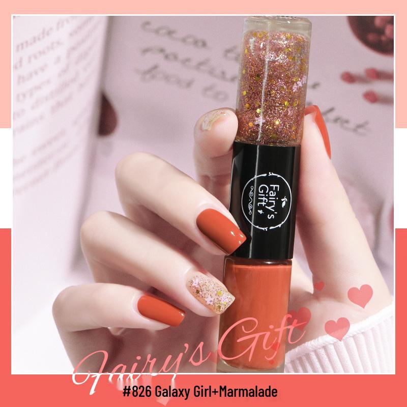 Two-Color Peelable Quick-Dry Waterproof Glitter Nail Polish Set