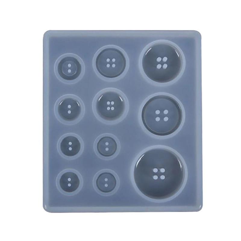 Ny DIY silikonform harpiksknapp DIY håndlaget harpiksform med hull anhengsknapp Non-stick kunstform dekor kakebakeverktøy
