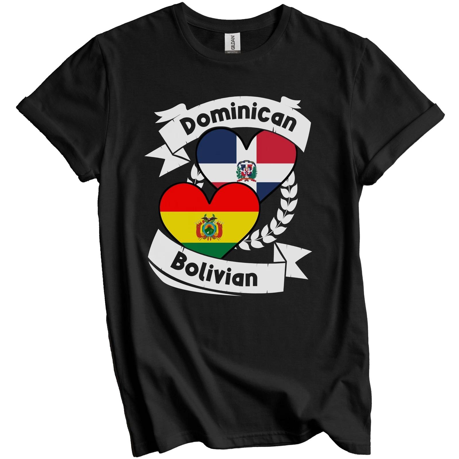 Dominican Bolivian Heart Flags Dominican Republic Bolivia T-Shirt XL