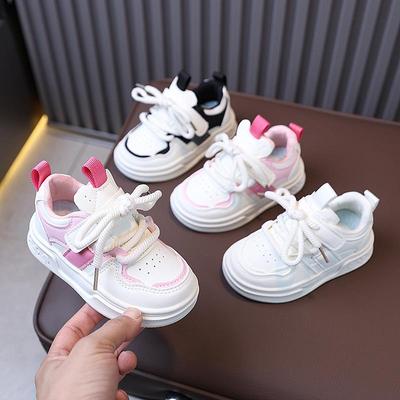 2024 Spring-Autumn Kids' Soft Sole Fashion Sneakers - Boys' White & Girls' Versatile Casual Sports Shoes