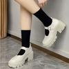 Scarpe Mary Jane con Tacco Alto in Vernice Donna Stile Giapponese Fibbia alla Caviglia Plateau Décolleté Donna Uniforme Punk Scarpe Lolita