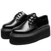 Dikke zool 3-gaats Martin schoenen dames lage schacht, leer lichtgewicht ronde neus casual student muffin zool korte laarzen