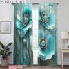 2pcs   Curtain Popular 2D print Blue Turquoise Floral Mandala Durable Polyester (without rod) Decorations For Home Ldeal for