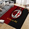 AC Milan logo Flannel Printed Carpet, Home Sofa Decoration for Living Room & Bedroom, Non‑Slip Play Flannel Floor Mat for Game Room