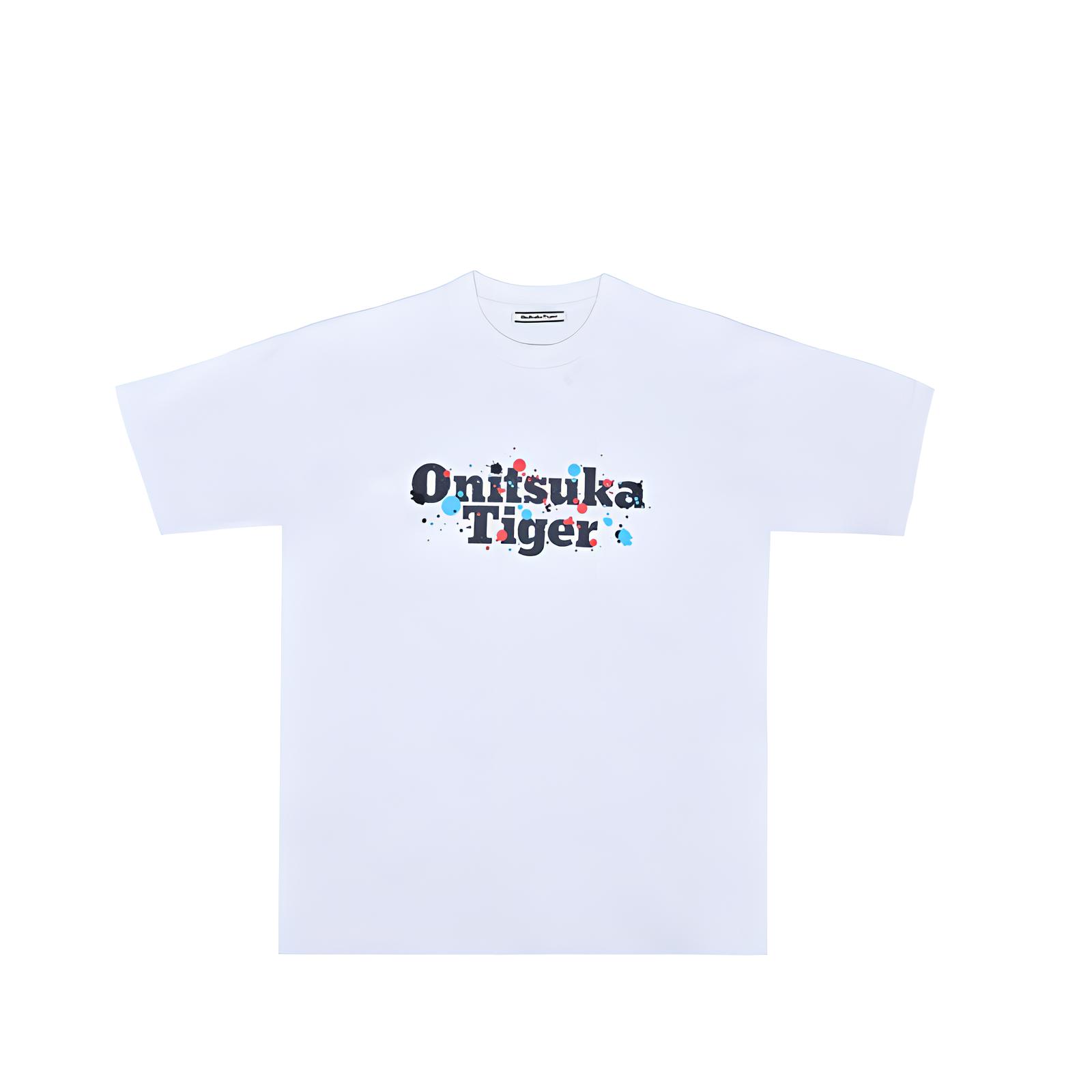 

Onitsuka Tiger с логотипом алфавита и принтом оверсайз-футболки с короткими рукавами, топы унисекс, белые 2183B196-100 M