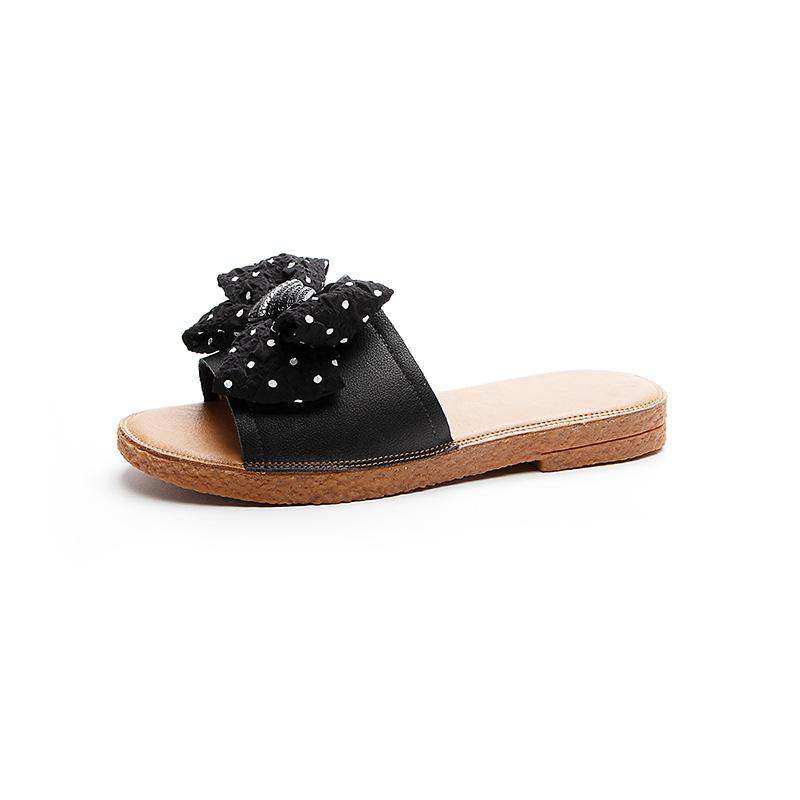 New Flat-bottomed One-shoulder Women's Fashionable Beach Flip-flops for Large-sized Soft-soled Shoes Worn Outside