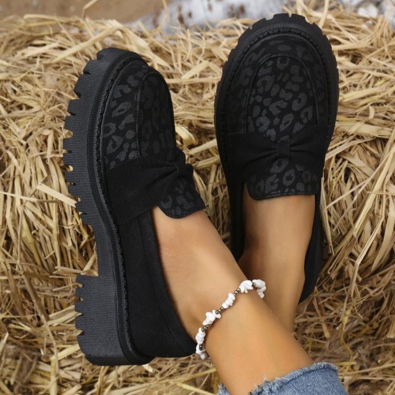 Leather Oxford Shoes for Women Pumps Fashion Slip on Paisley Women Shoes Square Mid Heels Platform Shoes Woman Loafers Plus Size