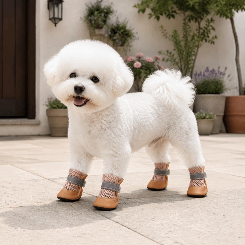 4PCS/SET Wear-Resistant Dog Sneakers Breathable Pet Footwear Dog Boots Dog Foot Covers  Training