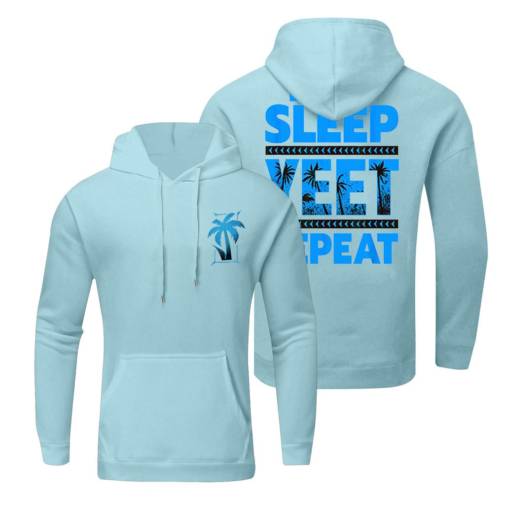 Wiosenna męska bluza z kapturem z nadrukiem, codzienna, luźna, opadające ramiona