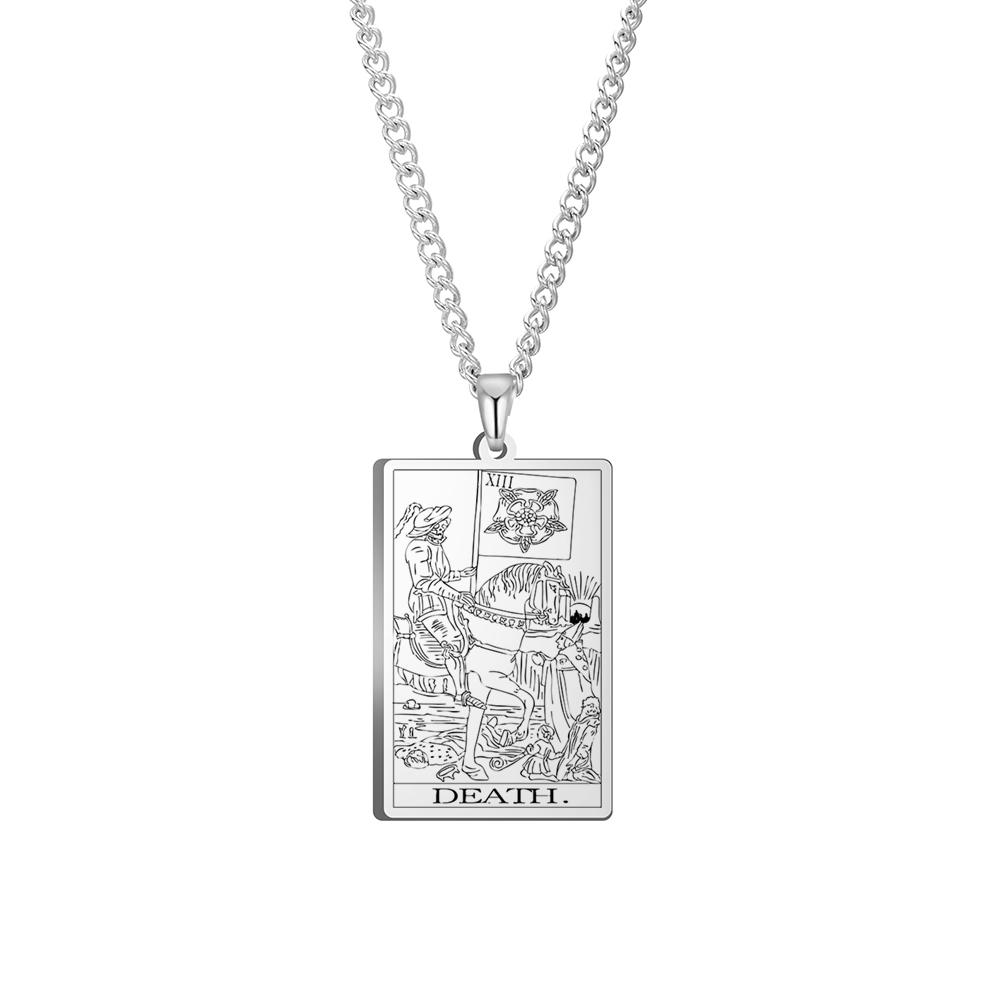 Dawapara Vintage Tarot Kartı Kolye Major Arkana Pagan Astroloji Tılsım Kolye Uçları Paslanmaz Çelik Takı