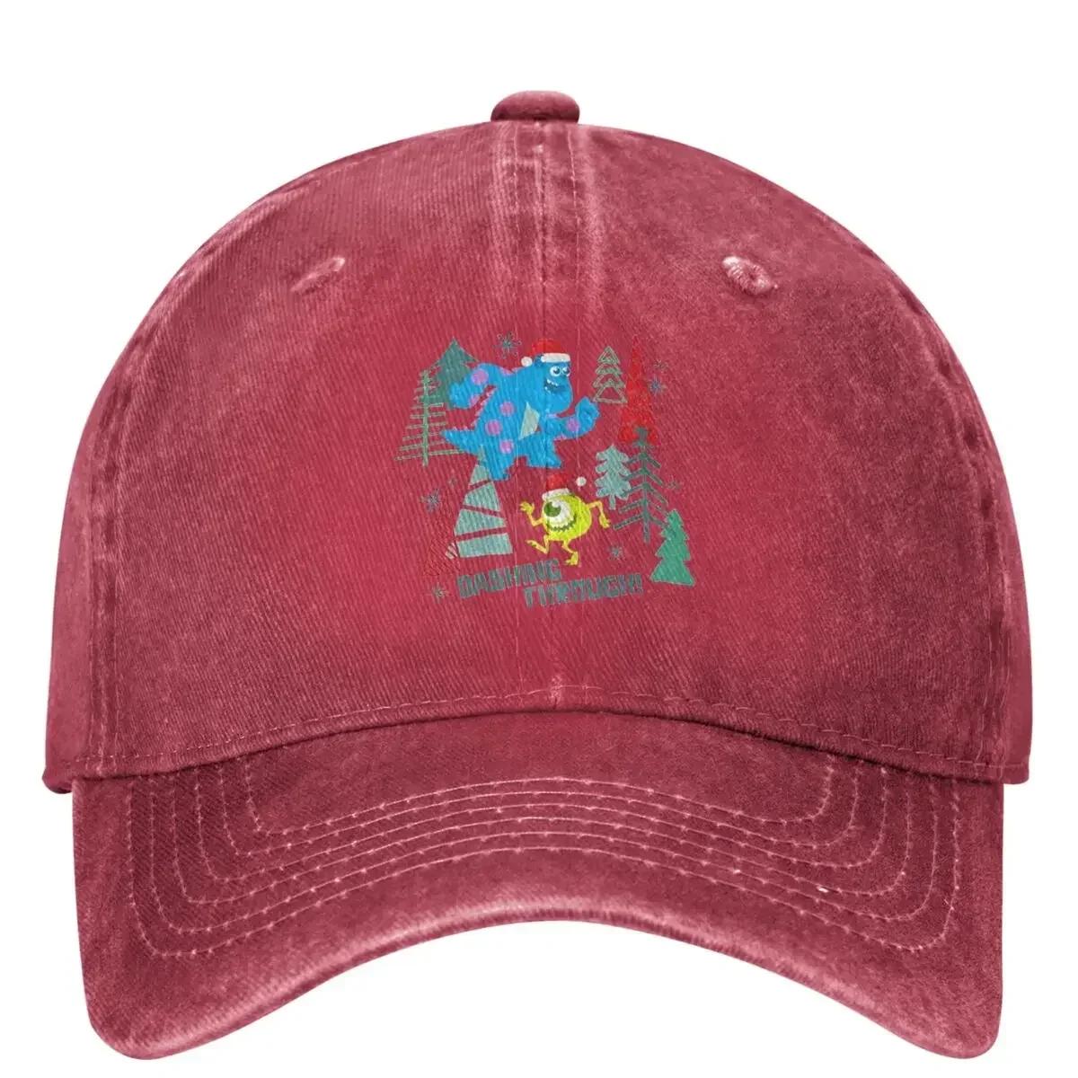 

Christmas Dashing Through Monsters University Denim Baseball Cap Summer Unisex Unisex y2k Funny SunProof Baseball Caps One Size
