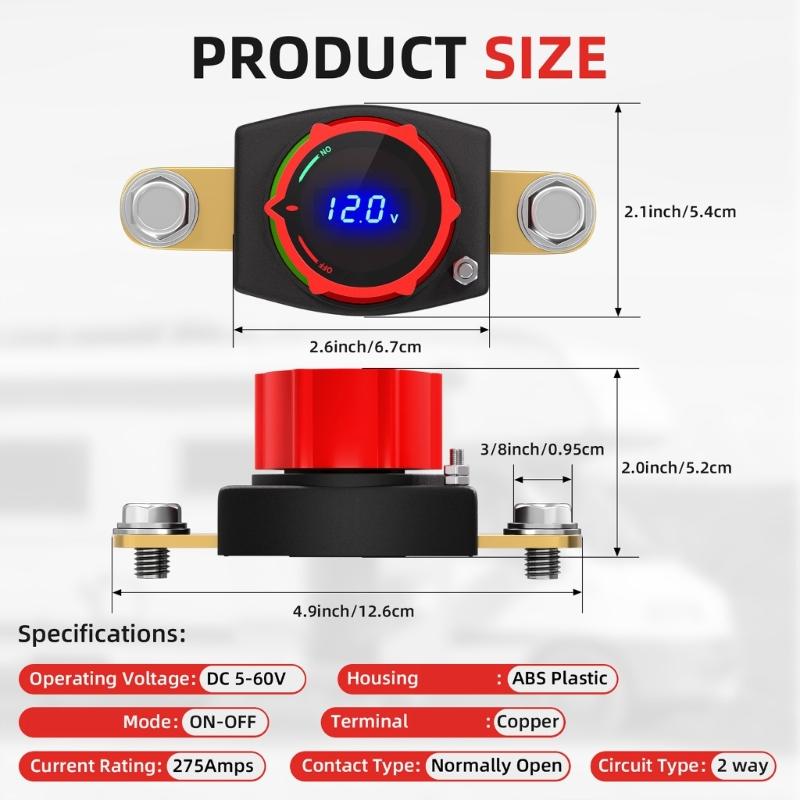 Waterproof Digital Battery Cutoff Switches with Easy Installation for Preventing Battery Drain in Cars & Boats