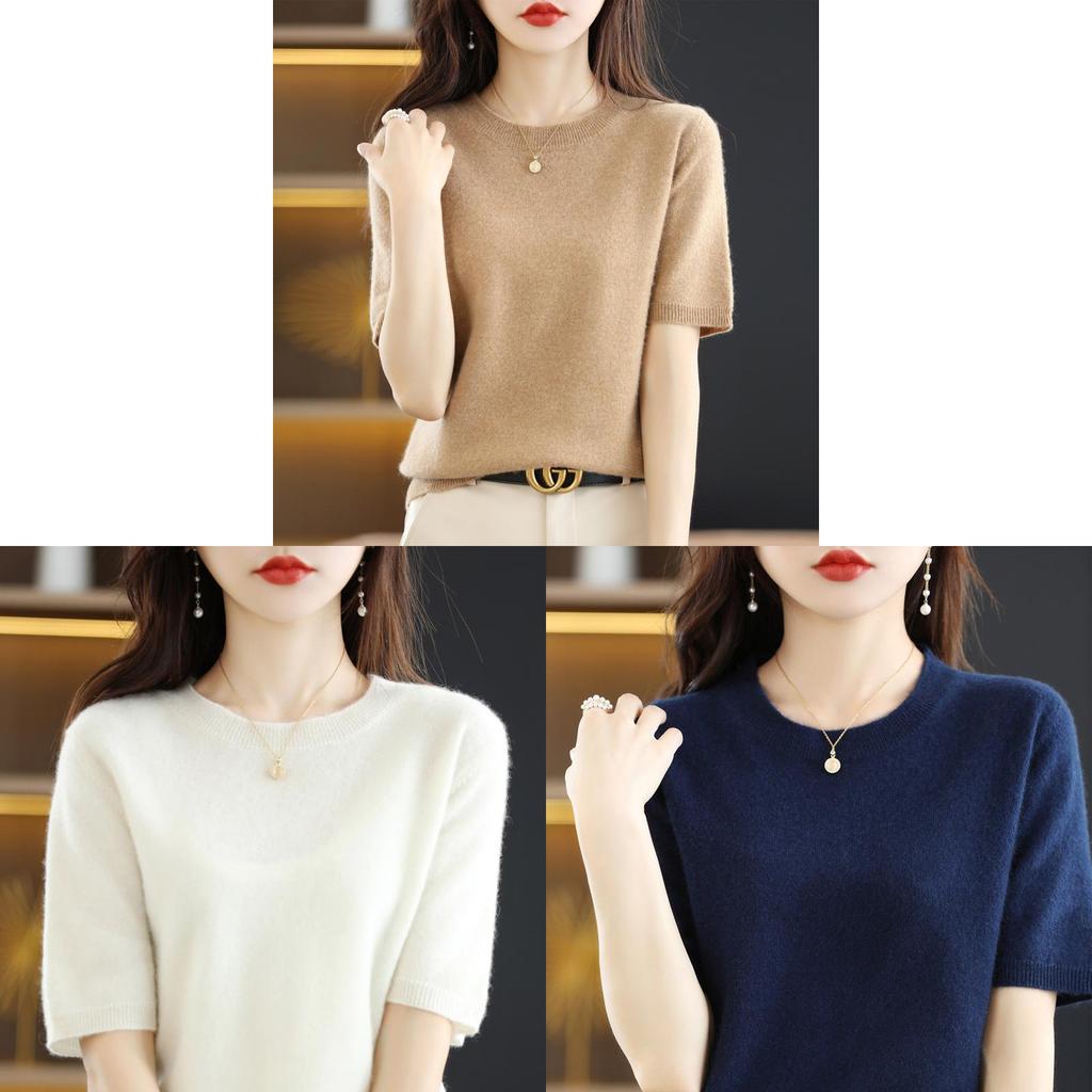 Womens Short Sleeve T Shirt With Polyester Blend Fabric For Casual Wear
