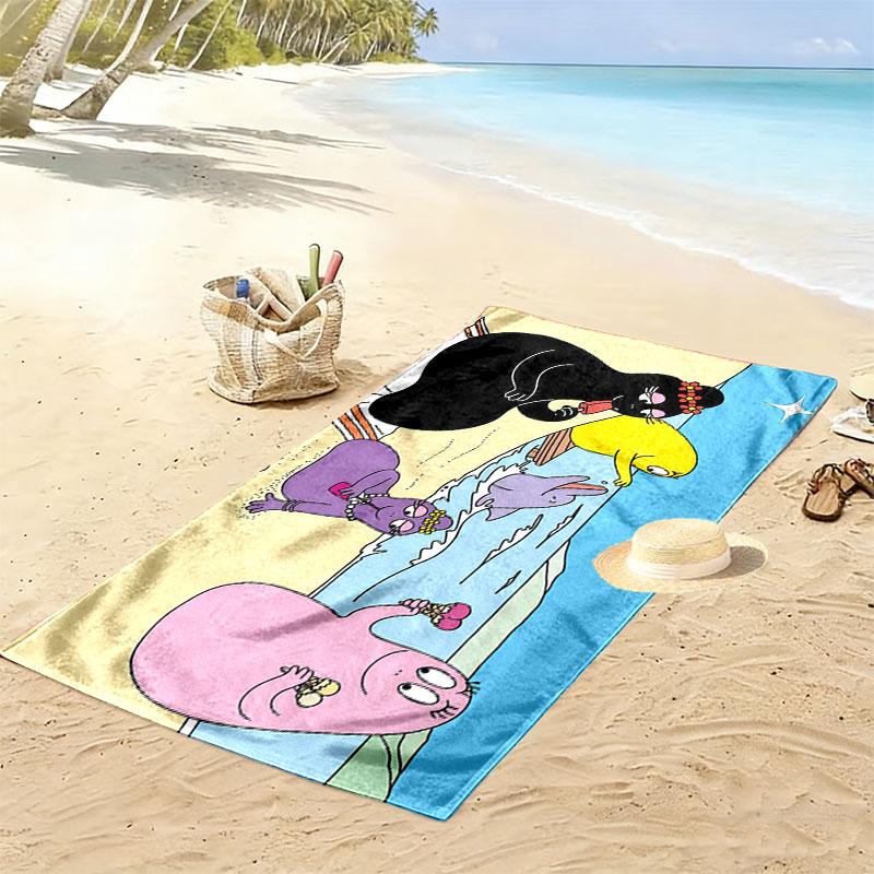 The Barbapapa Family Print Beach Towel, Large Soft Quick Dry Towel for Beach Camping Swimming