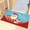 Christmas Cartoon Carpet Mat Rug Santa Reindeer Home Decoration Festive Entryway Decor Floor Mat with Merry Christmas Greeting