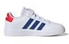adidas Neo GRAND COURT 2.0 EL K Abrasion Resistant Low Top Skateboard Shoes White Blue Red Kids' GW6514