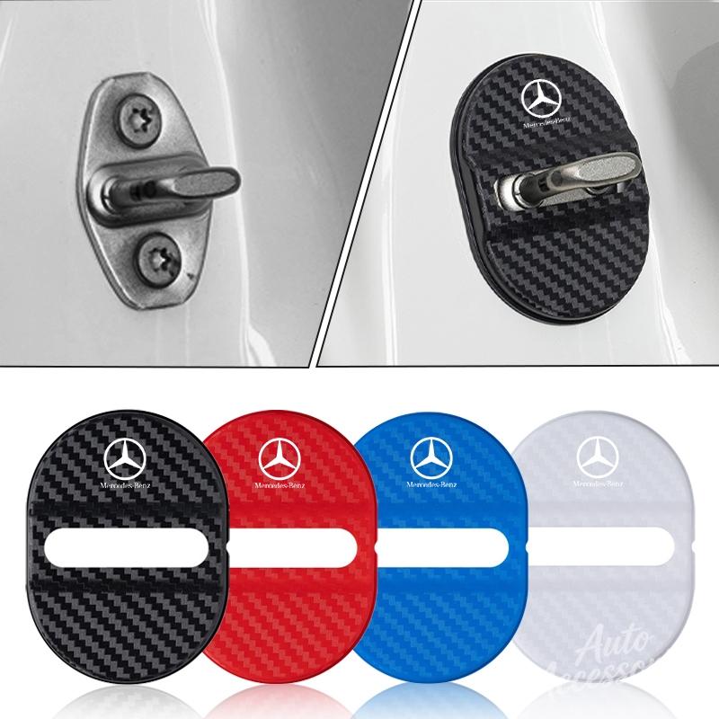For Mercedes Benz 4PC Car Door Lock Anti Rust Protective Cover Car Door Lock Cover For Mercedes Benz AMG W124 W202 W203 W204 W210 W212 CLK Sticker