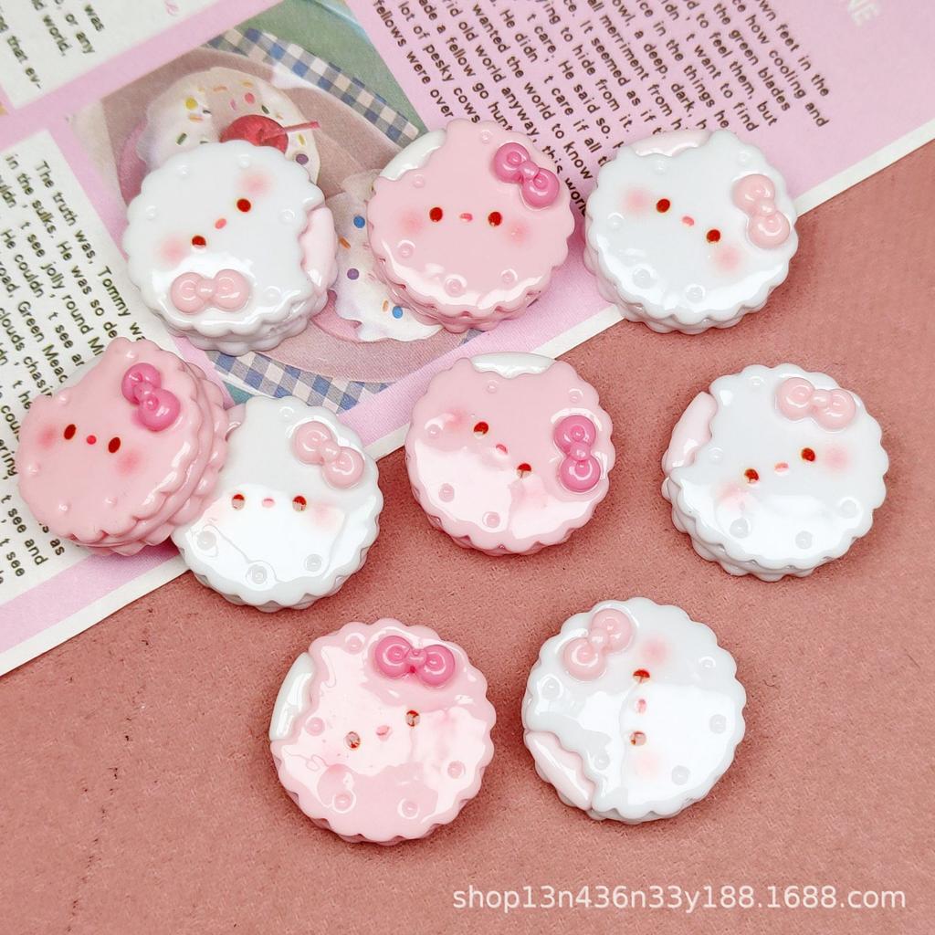 10 Pcs New Kawaii Cartoon Bright Surface Cat Clamp Heart Cookies Resin Scrapbook Diy Jewelry Party Hairpin Accessories A23