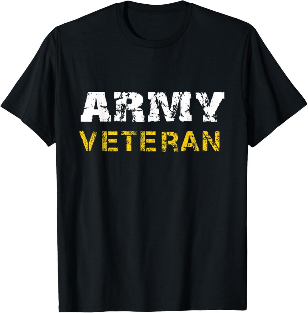 NEW LIMITED US Army Veterans Distressed Font T-Shirt