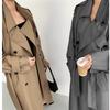 Parisian Dream Double-Breasted Trench Coat with Large Lapel - Women's 2025 Autumn Collection