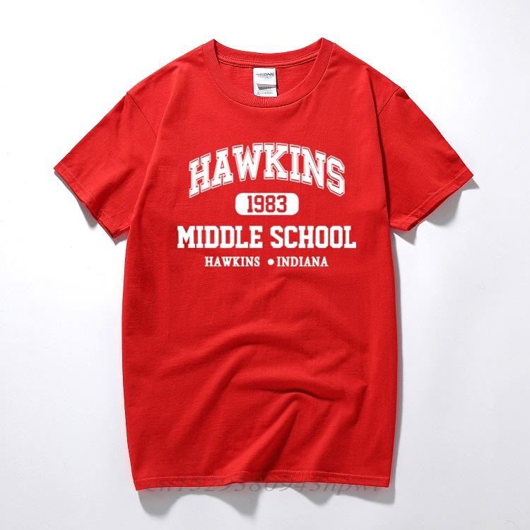 Hawkins 1983 Middle School Short Sleeve T Shirts Tee Tshirts 100 Cotton Joggers Tees Indians S