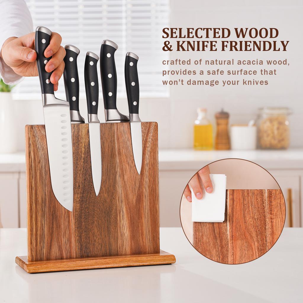 Magnetic Tool Holder Double-sided Magnetic Kitchen Knife Holder Wooden Tool Rack No Punching Tool Storage Rack