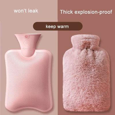 2000ml Winter Plush Hot Water Bag PVC Explosion Proof and Heat Resistant Hand Warm Waist Bag Suitable for Home Bedding Gifts