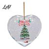 Festive Porch Hanging Ornaments Heart Shaped Christmas Ornaments Crystal Santa Winter Scene Ornament Transparent Clear Plastic for Tree Xmas Pendant