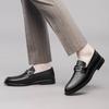 High Quality Black Loafers Men Shoes Luxury Brand Thick Soled Business Shoes Casual Genuine Leather Slip On Comfortable Shoes