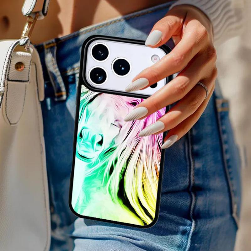 Abstract Horse Phone Case For iPhone 17 Air 14 15 13 12 Max Cover For Apple 14 15 16 16e 11 Pro Max Plus Coque