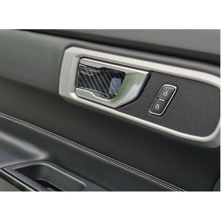 For Ford Explorer 2020-2022 ABS Carbon Fiber Interior Door Bowl Cover Trim 4pcs