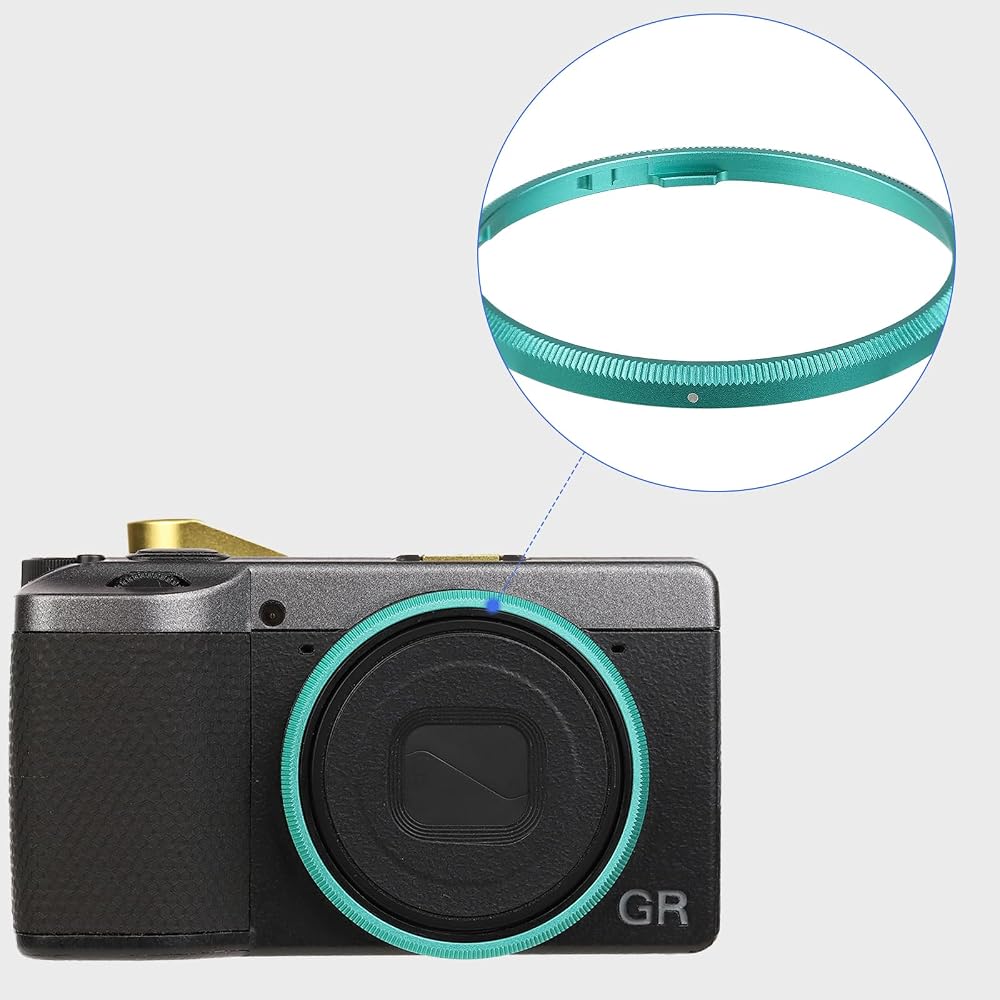 Haoge RRC-GR4 - Glass Green Metal Decorative Ring Cap for RICOH GR IV Camera, GN-3 Replacement