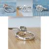 Elegant Silver Plated Wedding Ring For Women With Square Simulated Zircon