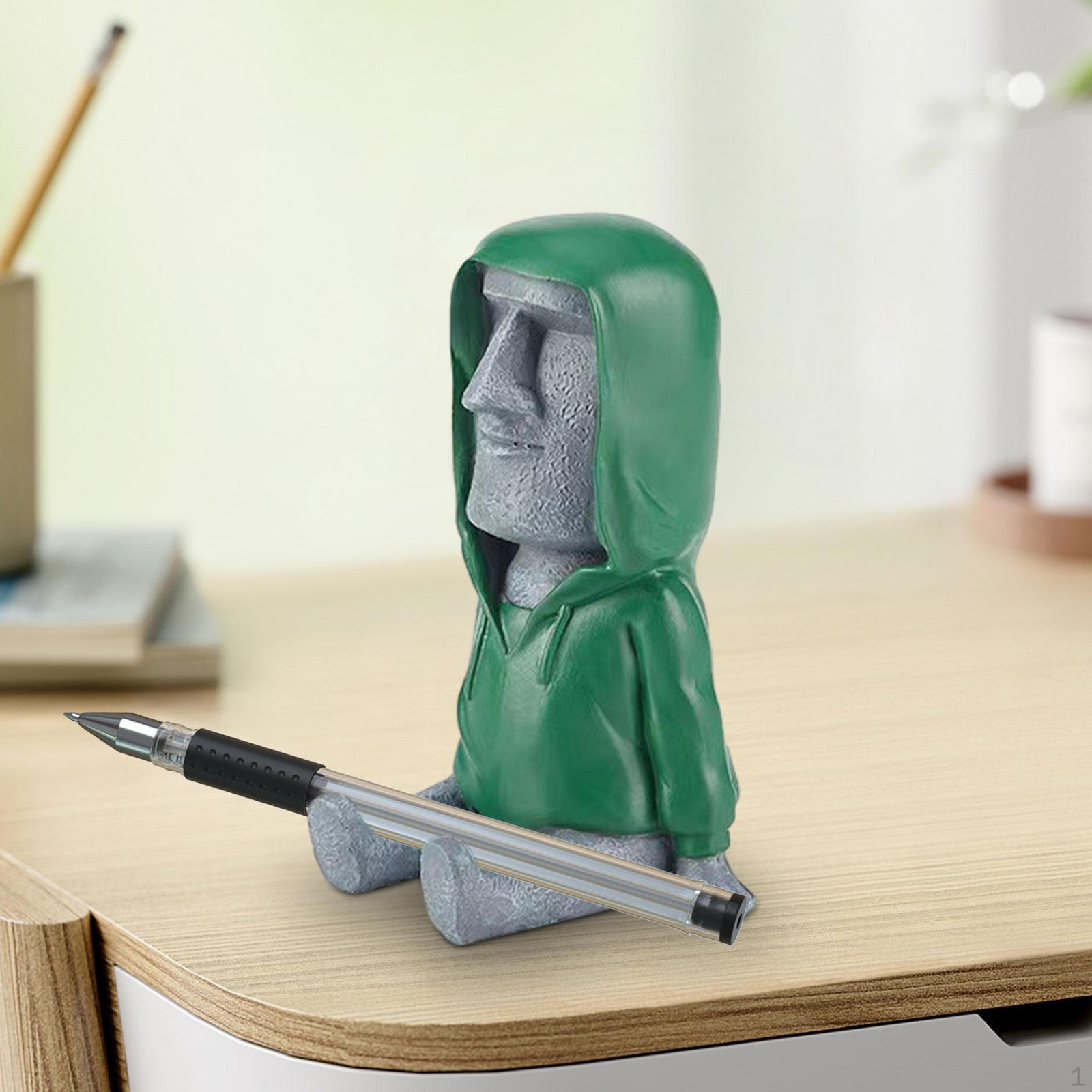 

Статуя головы острова Пасхи Моаи Декор, античный портрет легкий, древняя смола Аху в стиле ретро Grey Green