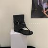 The Same Style As the Fashionable Blogger! Summer Toe Inner Height Increase and Thin Sandals Cool Boots Women's Short Flip-flop Boots Fashion Boots