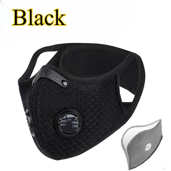 Cycling Face Mask with Activated Carbon Filter Anti Pollution Dust Proof Bicycle Mask Washable Breathable Outdoor Sport Training