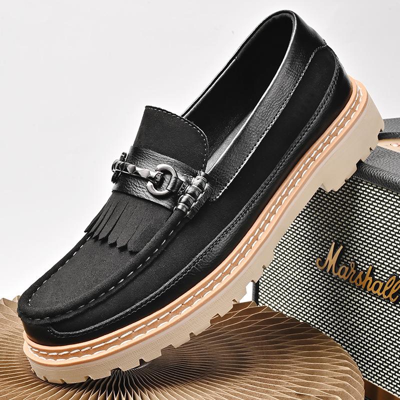 Popular 2025 European Station Leather Shoes Men's Business Casual British Style One Pedal Leather Men's Shoes Large Size 46