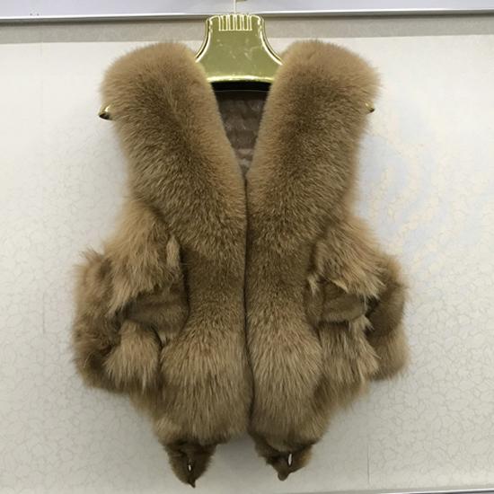Vest Natural Soft Fox Fur Sleeveless Jacket Lady Quality Warm Real Fox Fur Gilet
