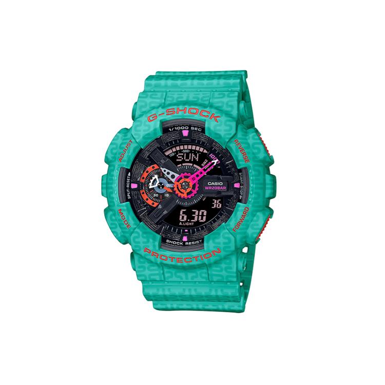 

CASIO Men Liquid Crystal/Analog Dual Display Series Black Watch GA-110SGG-3AJR GA-110SGG-3AJR Green Band