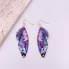 Popular personalized design simulation cicada wing earrings, high-end painting diamond-encrusted butterfly wing earrings
