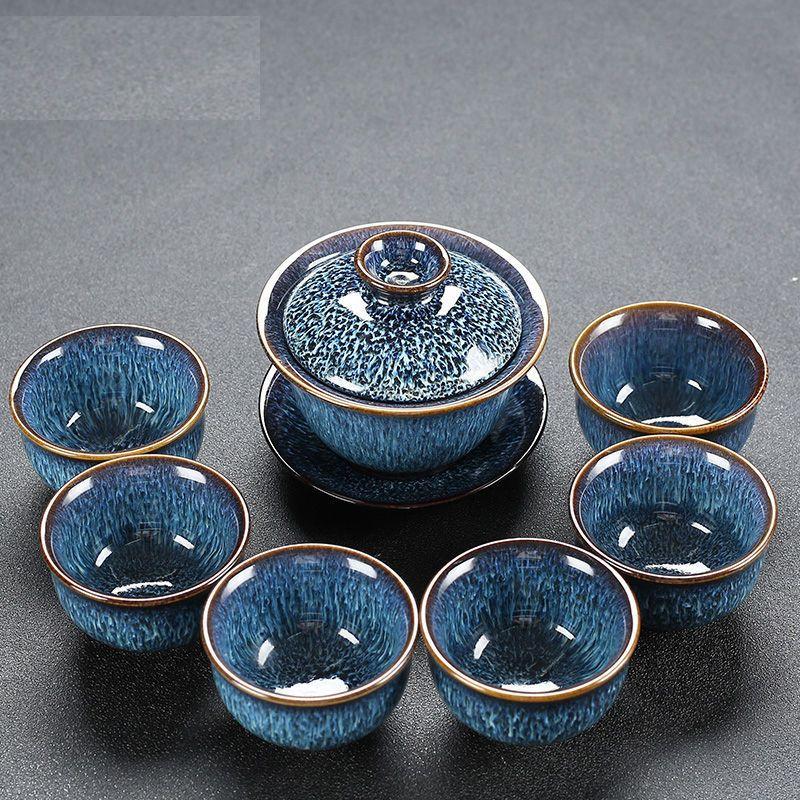 High End Jianzhan Tea Cup Kung Fu Tea Set Ceramic Home Kung Fu Teapot