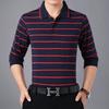 Streetwear Fashion Men Long Sleeve Polo Shirts Spring Autumn New Loose Male Clothes Striped Basic Business Casual Pullover Tops