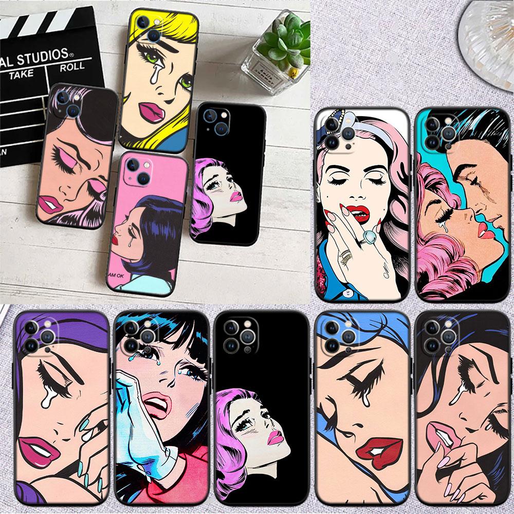 PP21 Crying Comic Girl Sad Soft Shell Phone Case for Xiaomi Poco C40 C50 C51 C55 C65 C71 C75 F3 F5 F6 F7 M2 M3 Pro Ultra