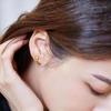 Golden Ruyi Knot Earrings for Women, Ear Piercing for Daily Wear, Small Earrings, Cartilage Studs, Versatile Simple Design Earrings