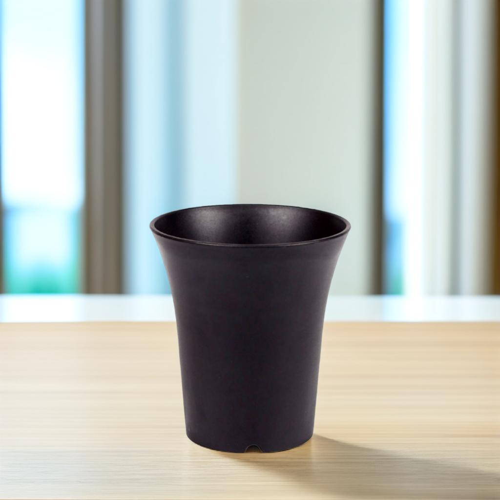 6pcs Plastic Flower Pot Round Succulents Pots Lightweight Durable Resin For Home Office Balcony Garden Decoration White Black