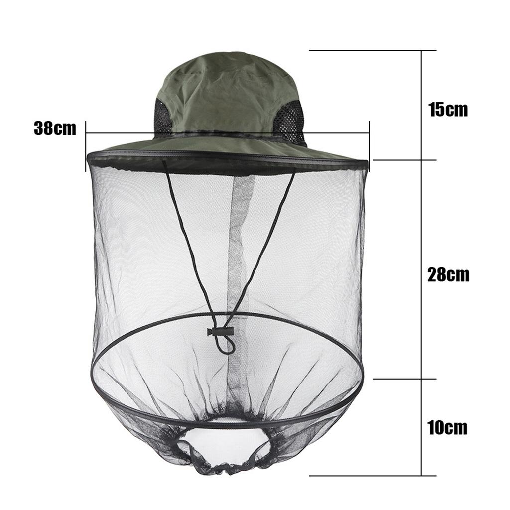 Mosquito Repellent Hat Beekeeping Cap Mesh Fishing Cap Bug Face Shield Insects Prevent Neck Head Cover Face Guard